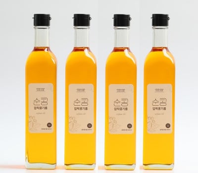 [고국배송] Non-GMO  순콩압착콩기름 500ml x 4병