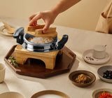 [고국배송] 오뉴 304스텐 IH 5분 솥밥 누룽지 압력솥1.2L+나무받침
