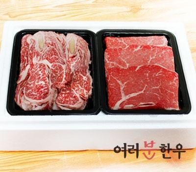 [고국배송] [장터] 한우 선물세트(꽃등심, 불고기) 각 800g