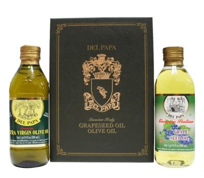 [고국배송] 델파파 혼합2호A 선물세트(엑스트라버진오일0.5L*1, 포도씨유0.5*1)