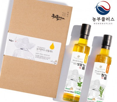 [고국배송] 국산 생들기름+참기름 300ml 2병 선물세트